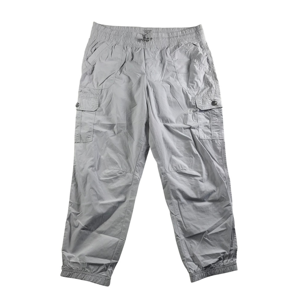 Calvin Klein Performance Mens Large Gray Cotton Cargo Jogger Pants Elastic Waist